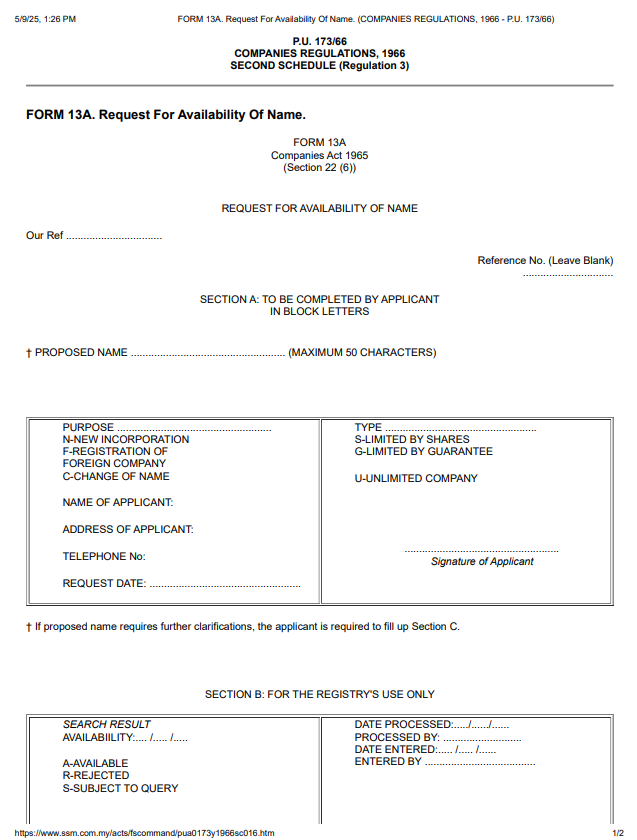 form 13a ssm malaysia